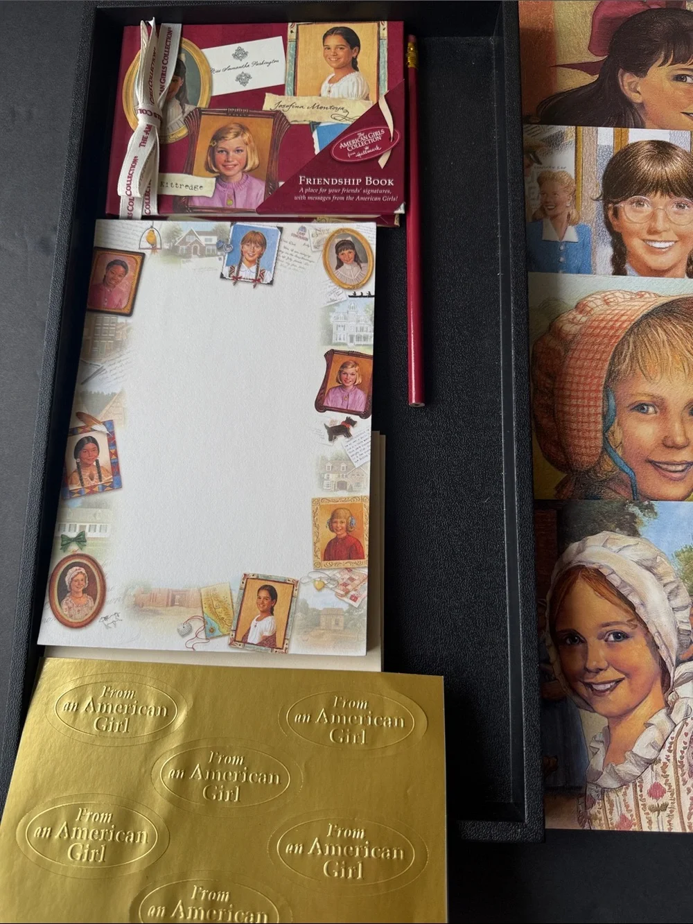 Vintage American Girls Stationary Set , Friendship Book , Notecards Set , Pencil